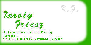 karoly friesz business card